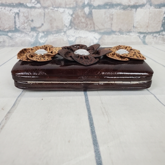 Retro Wallet Clutch Embellished Western Brown - Picture 4 of 14